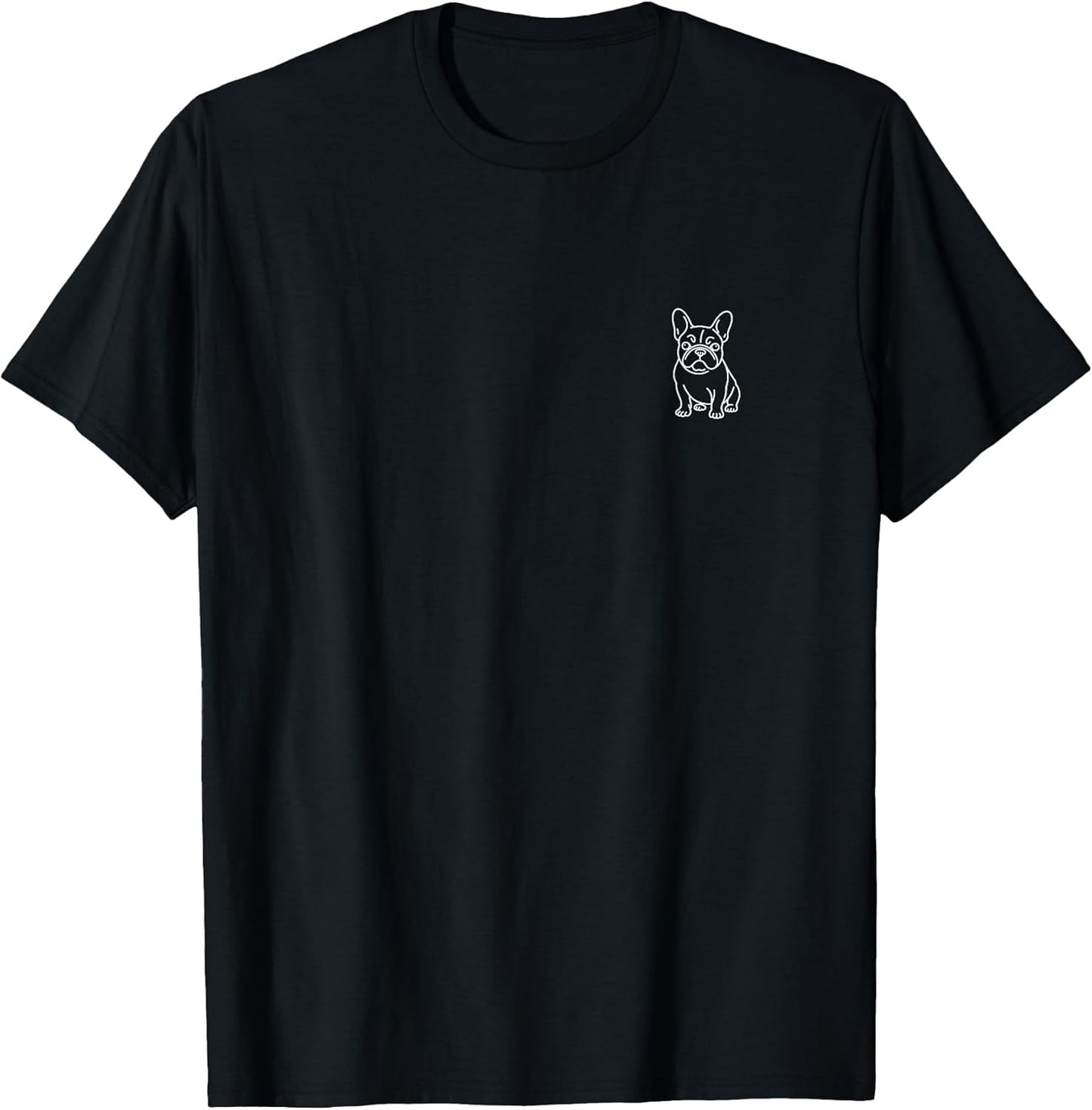 French Bulldog Frenchie Minimalist Badge Patch Line Art T-Shirt