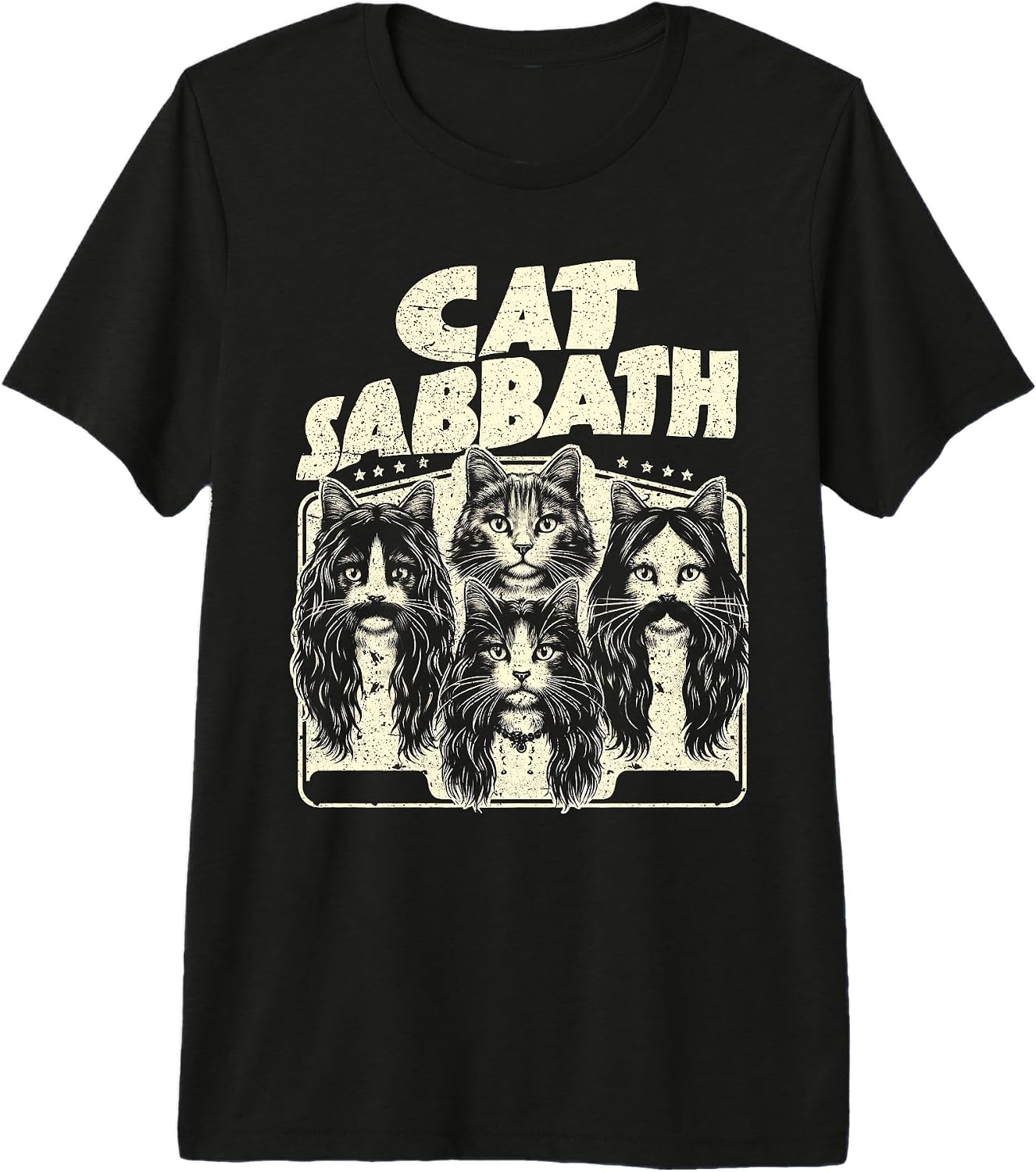 Funny Heavy Metal Cat Tee Merch