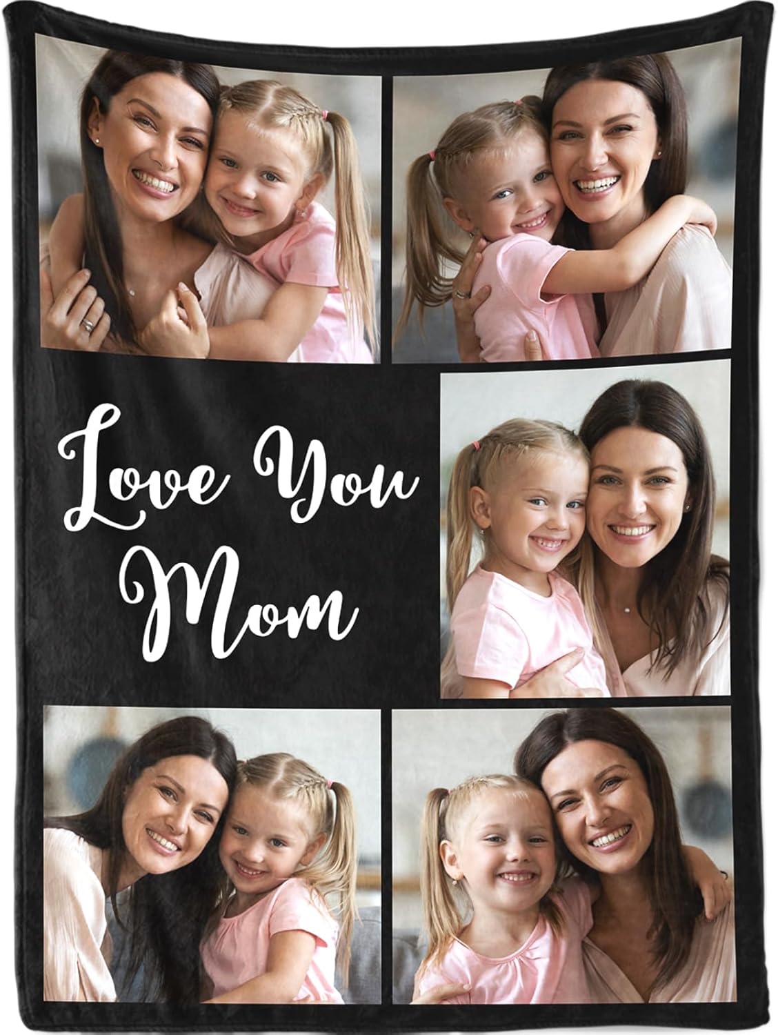 Ultragifta Ships Next Day, Mothers Day Birthday Gifts for Mom Custom Blanket with Pictures Text Personalized Flannel Photo Blankets Customized Throw Gift for Women