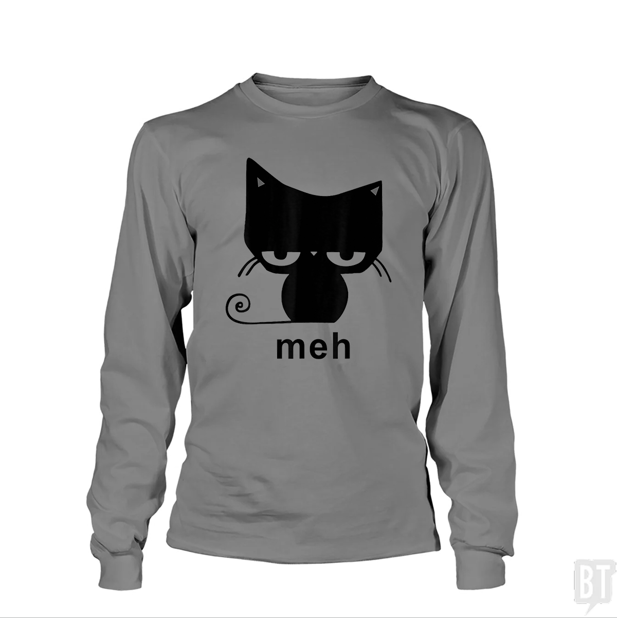 Meh Black Cat Funny Long Sleeve