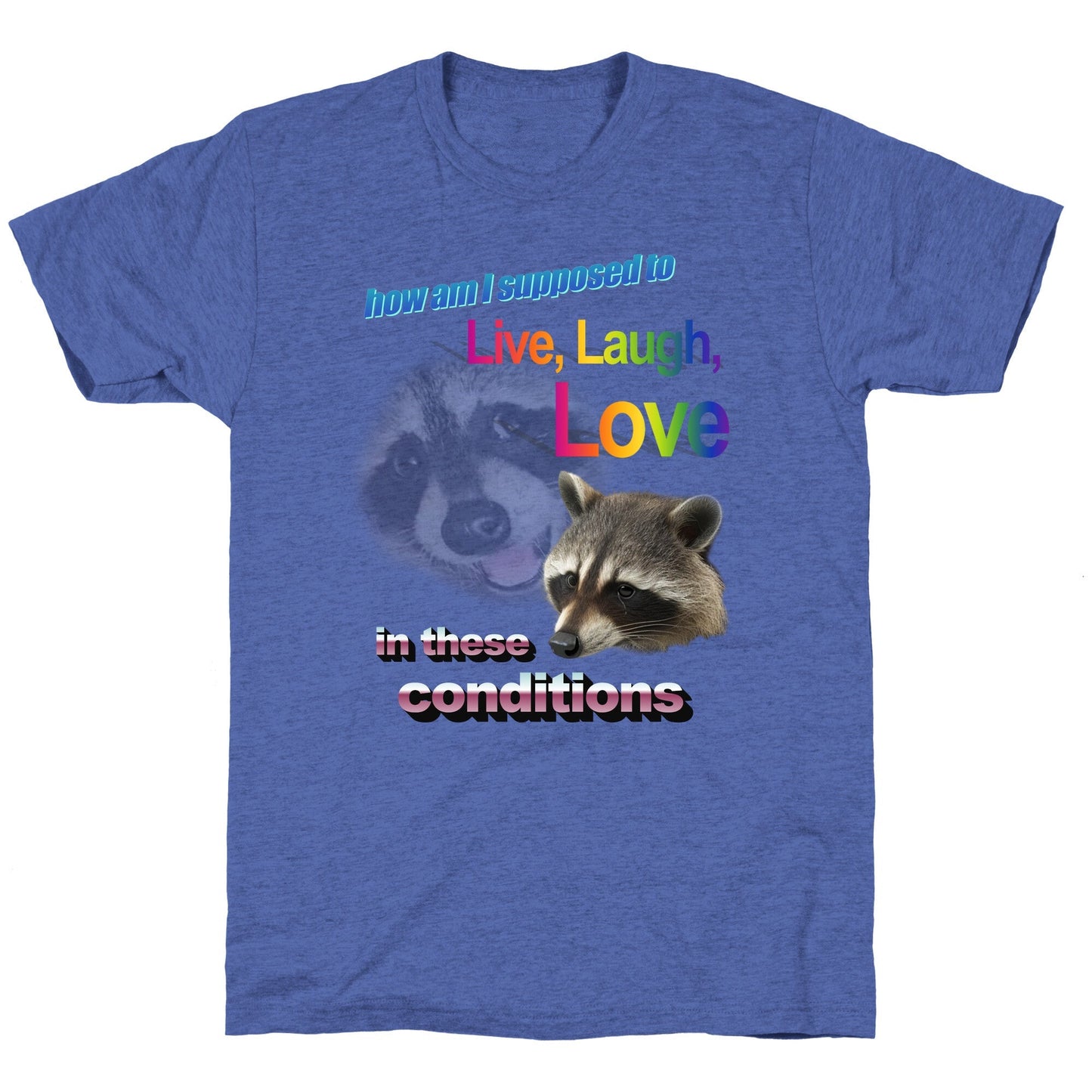 Live Laugh Love Raccoon Unisex Triblend Tee