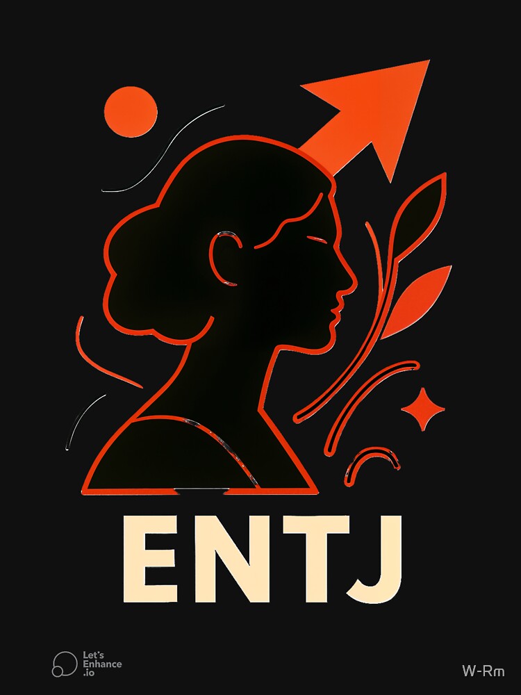 ENTJ Personality Abstract Art – MBTI Design (Center Print) by W-Rm
