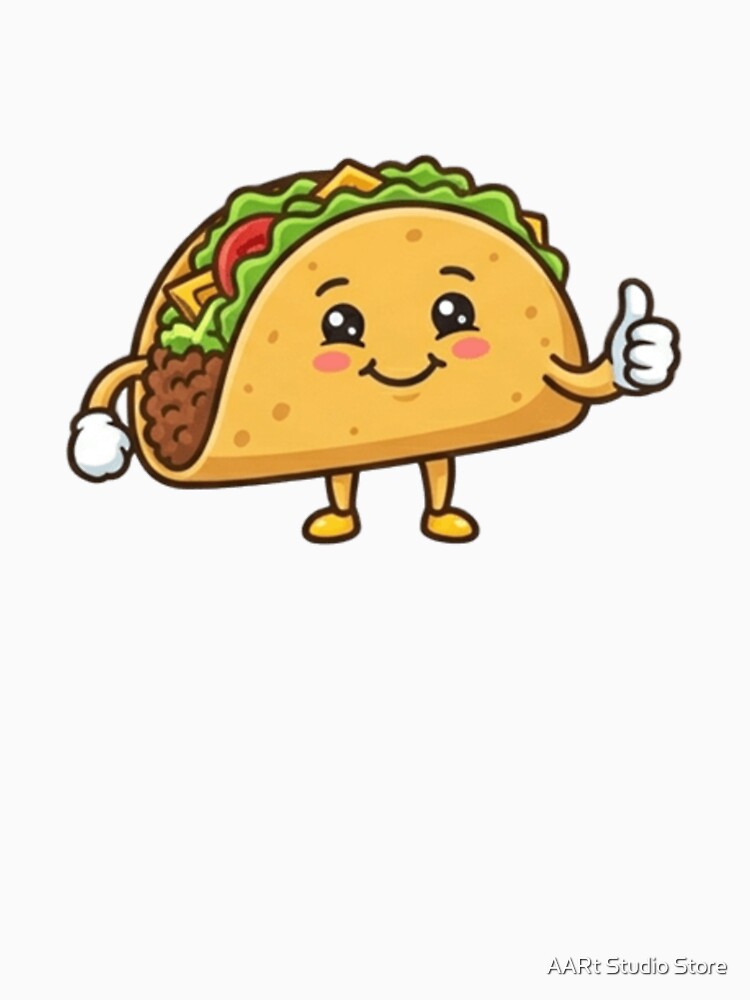 Happy Taco – Cute Kawaii Food Art by AARt Studio Store