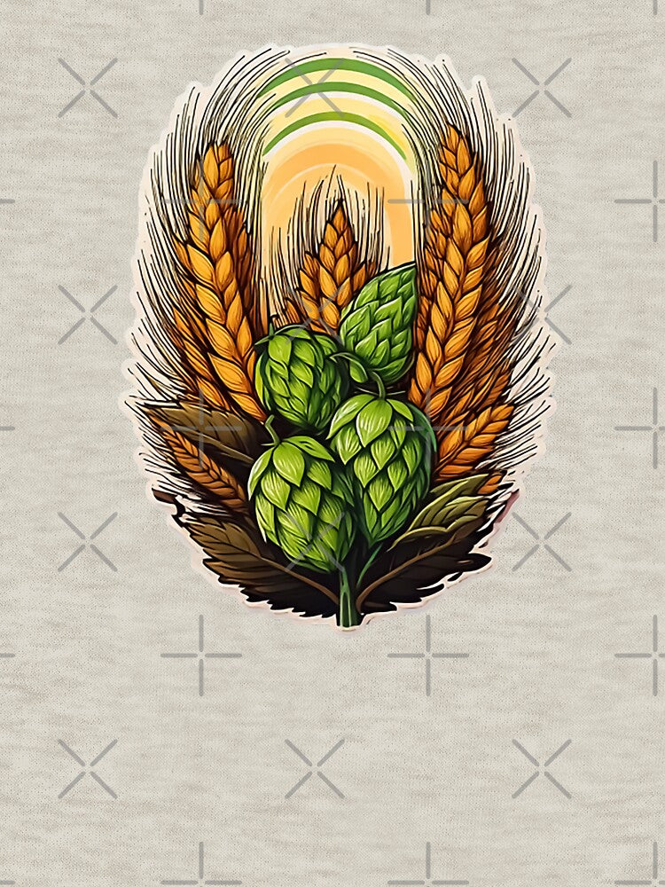 Beer Brewing - Hops Wheat barley - Home Brew by CattlettArt