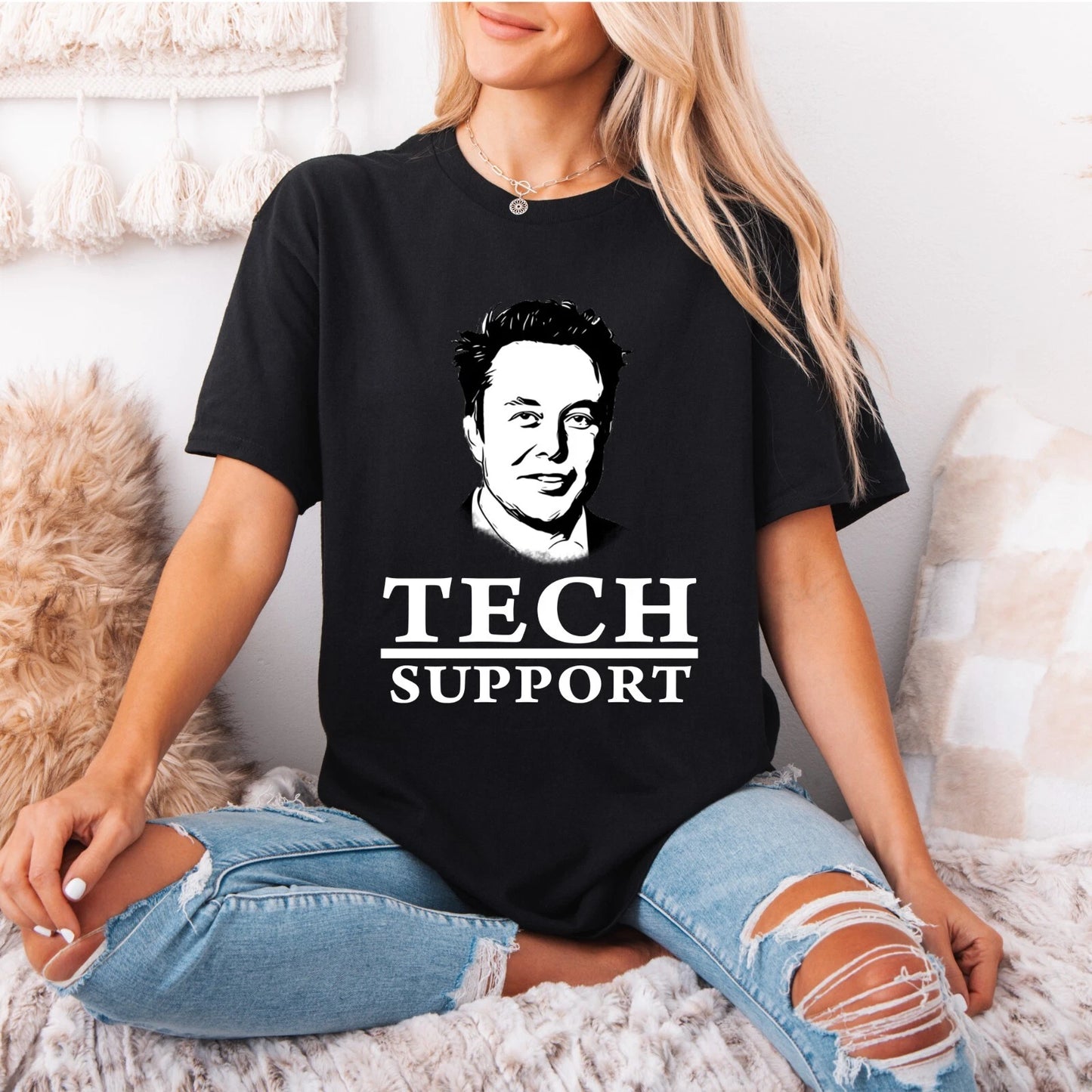 Afteprints Tech Support Funny Quote T-shirts For Men Women Printed T-Shirt