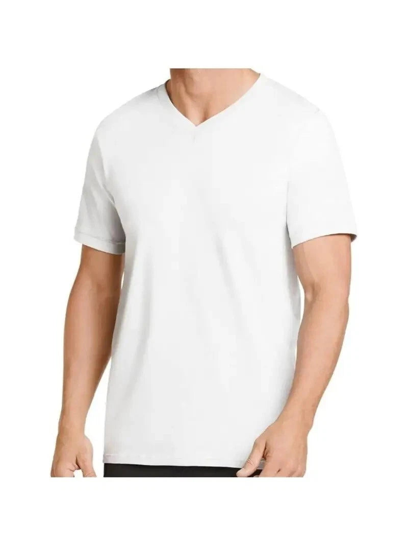 3-12 Packs For Men's 100% Cotton Tagless T-Shirt Undershirt V-Neck White S-XL