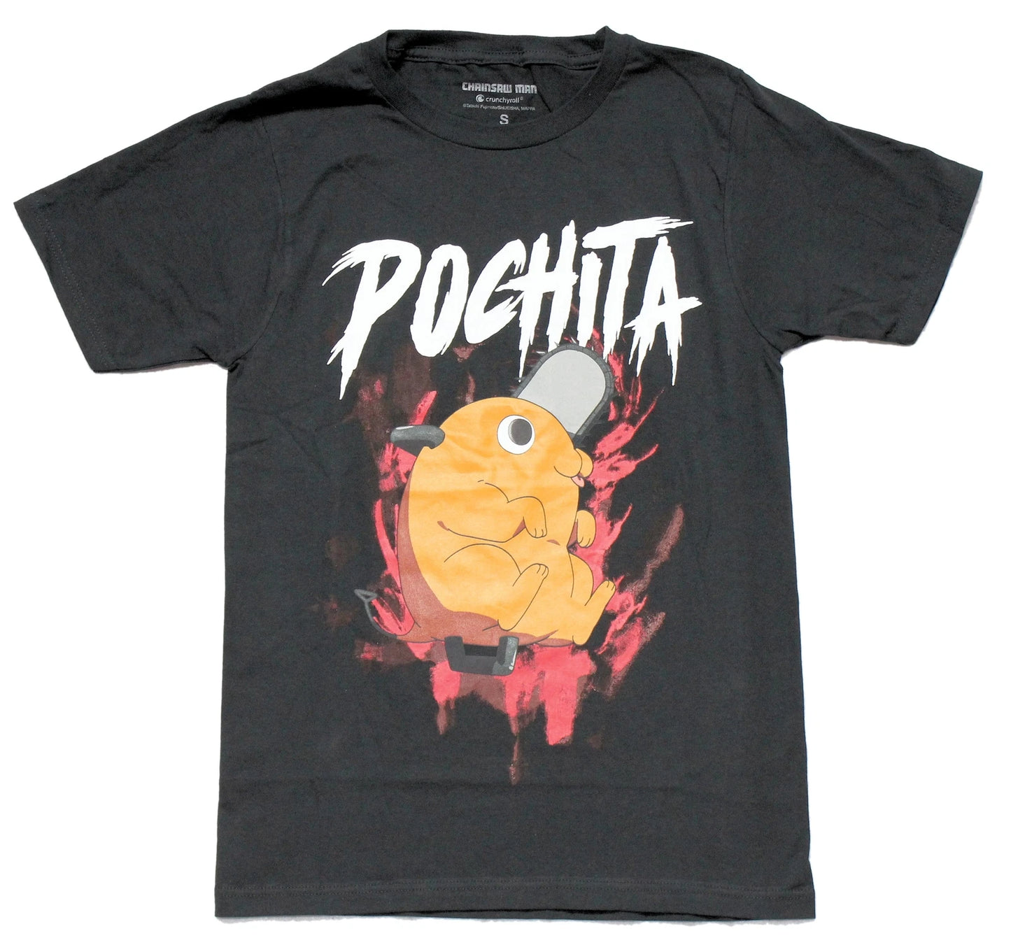 Chainsaw Man New Adult T-Shirt - Kawaii Pochita W/ Bloody Background