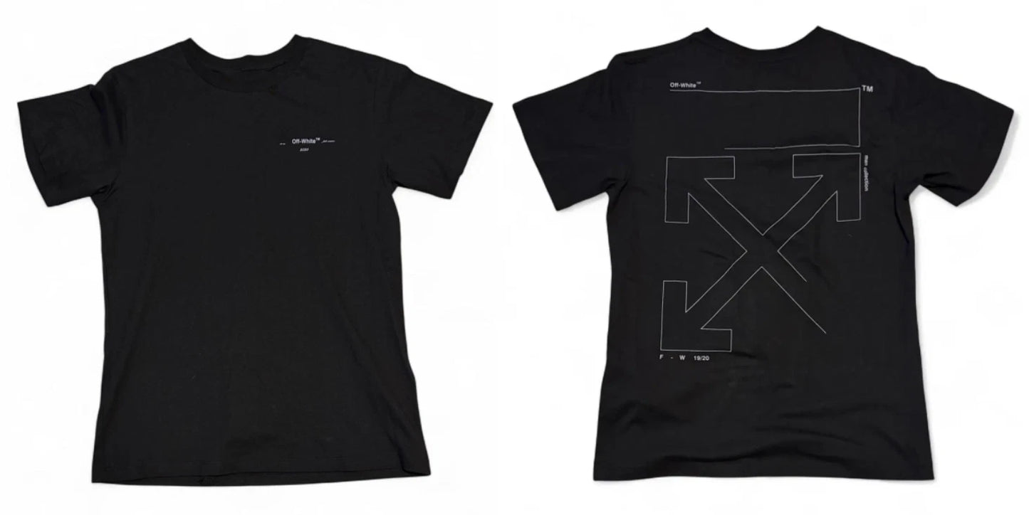 Off-White Unfinished Diag Tee Reprint Black Cotton Streetwear T-Shirt S-5XL