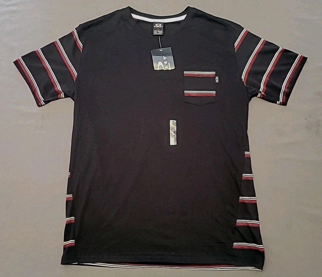 Oakley NWT XL Black/Red Striped Pocket Shirt. Vintage 90s,Y2K Skater Grunge