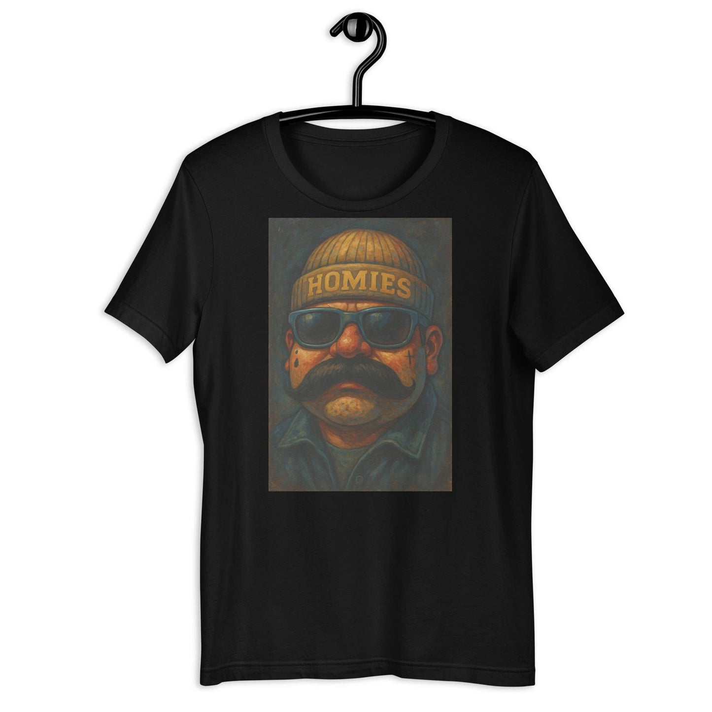 Chicano Homies Beanie Sunglasses Mustache Street Art T-Shirt Design!