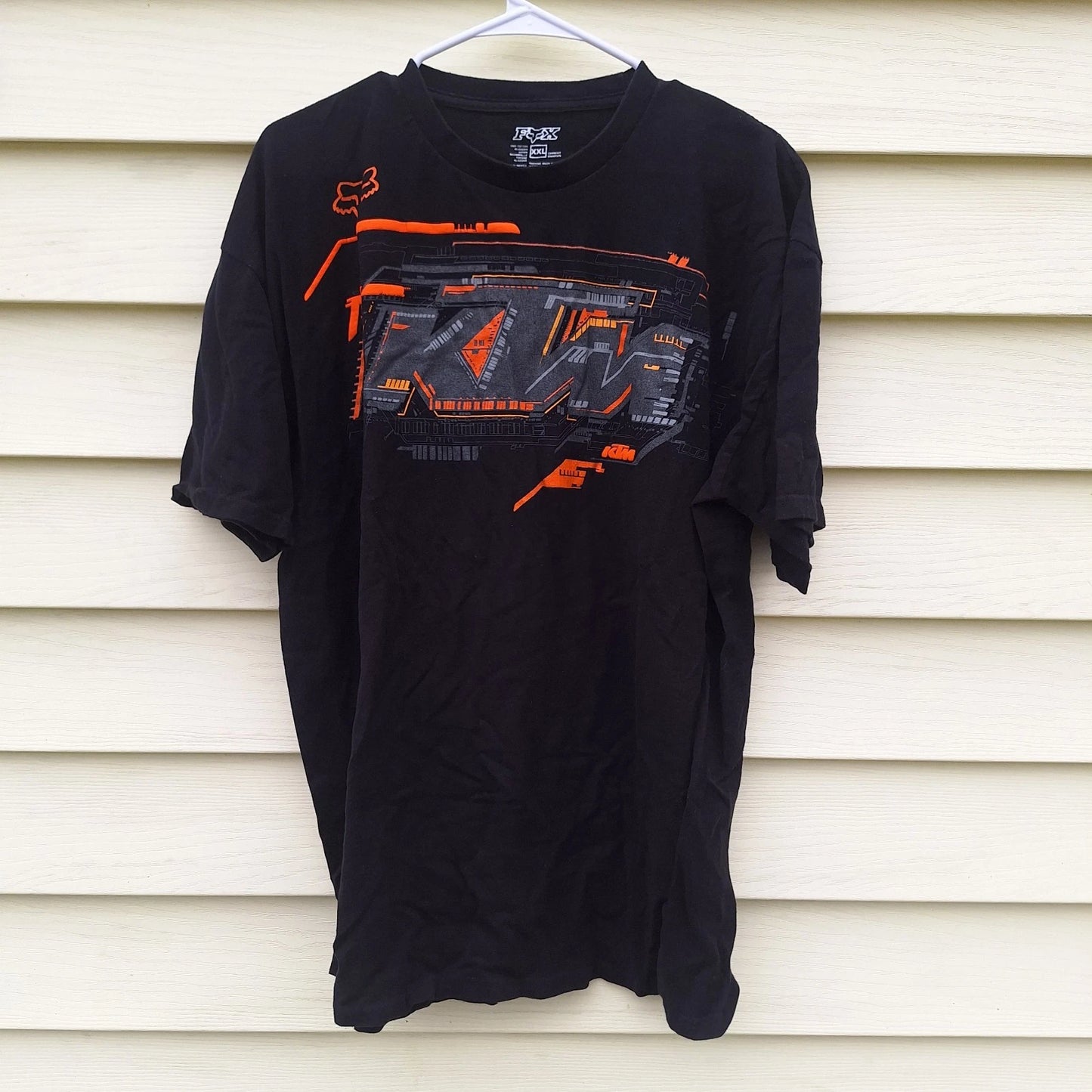 Vtg Y2K FOX Racing x KTM Mens XXL Black T Shirt Preppy Jesse Pinkman Grunge