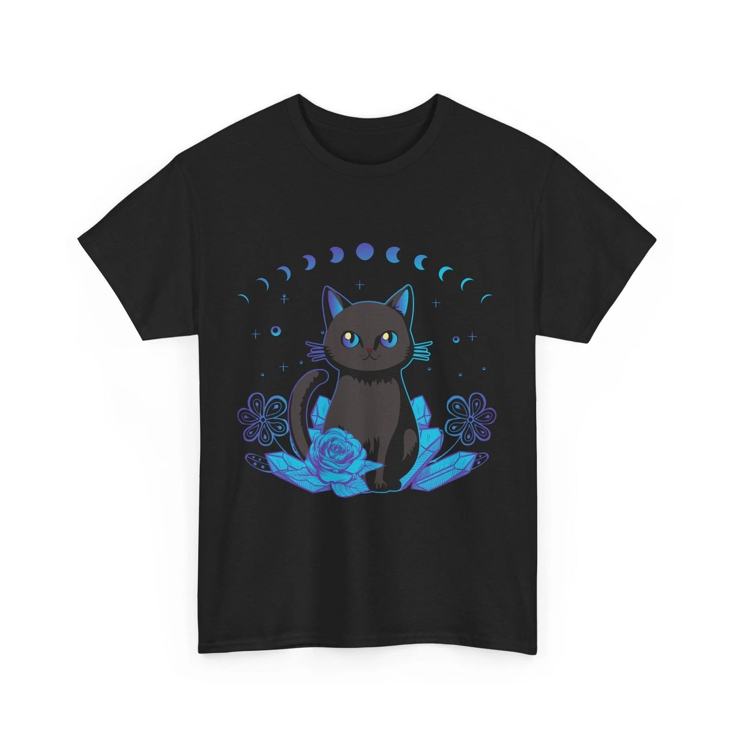 Cat Kawaii Crystal Alchemy Cat Moon Phases Anime Lovers T-Shirt