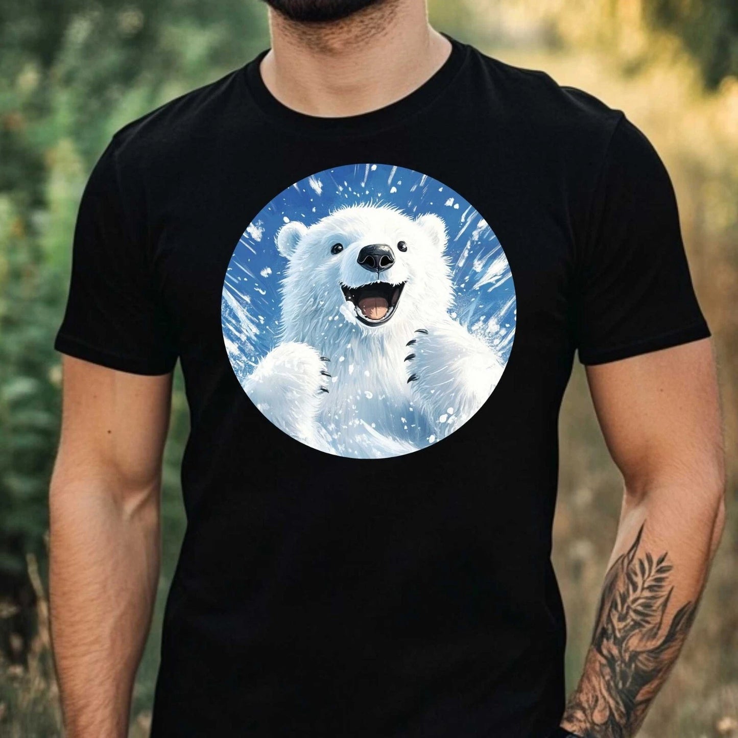 Mens Light Up Animal Print Cotton T-Shirt Size XS to 5XL