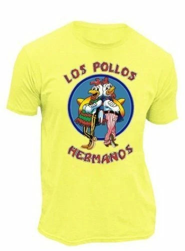 Yellow Breaking Bad Los Pollos Hermanos Logo T-Shirt Great for Cosplay
