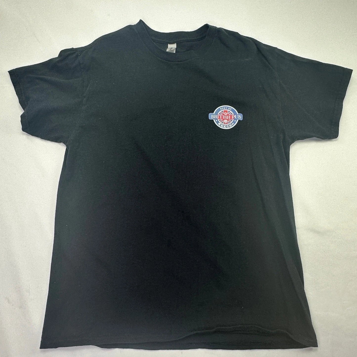 Best of British Pub Union Jack Graphic Gildan Tee Unisex Black Tavern British