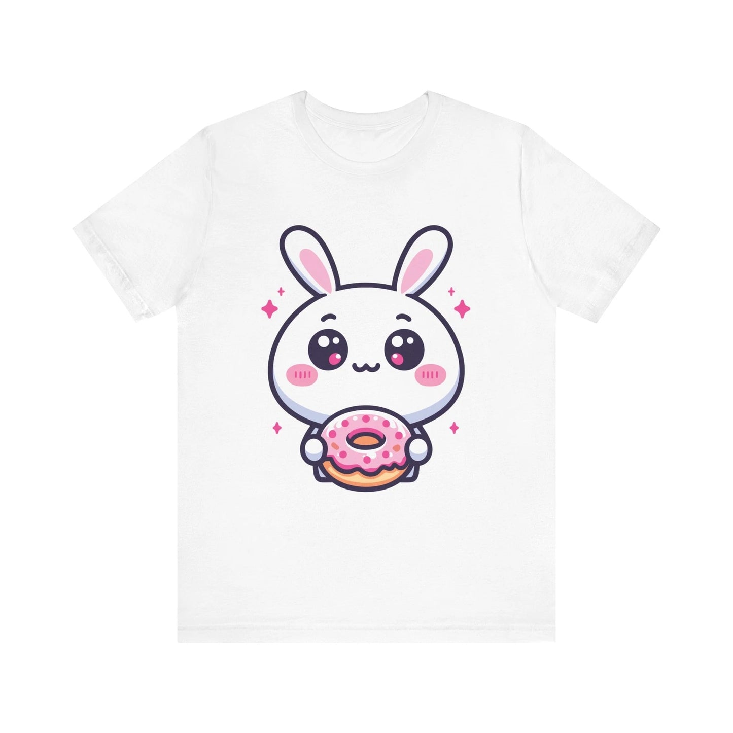 Kawaii Bunny with Pink Donut Cute Pastel Cartoon Art T-Shirt