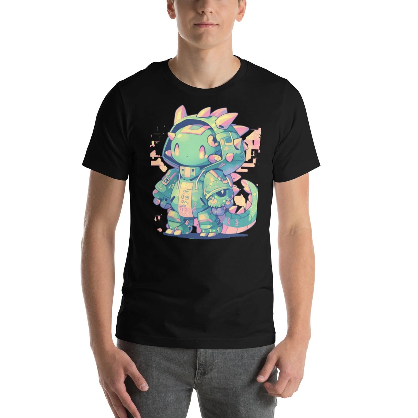 Kawaii "Dragon Hoodie" Bot Tee | Cosplay Mascot Aesthetic | Sparkle Holo-Foil