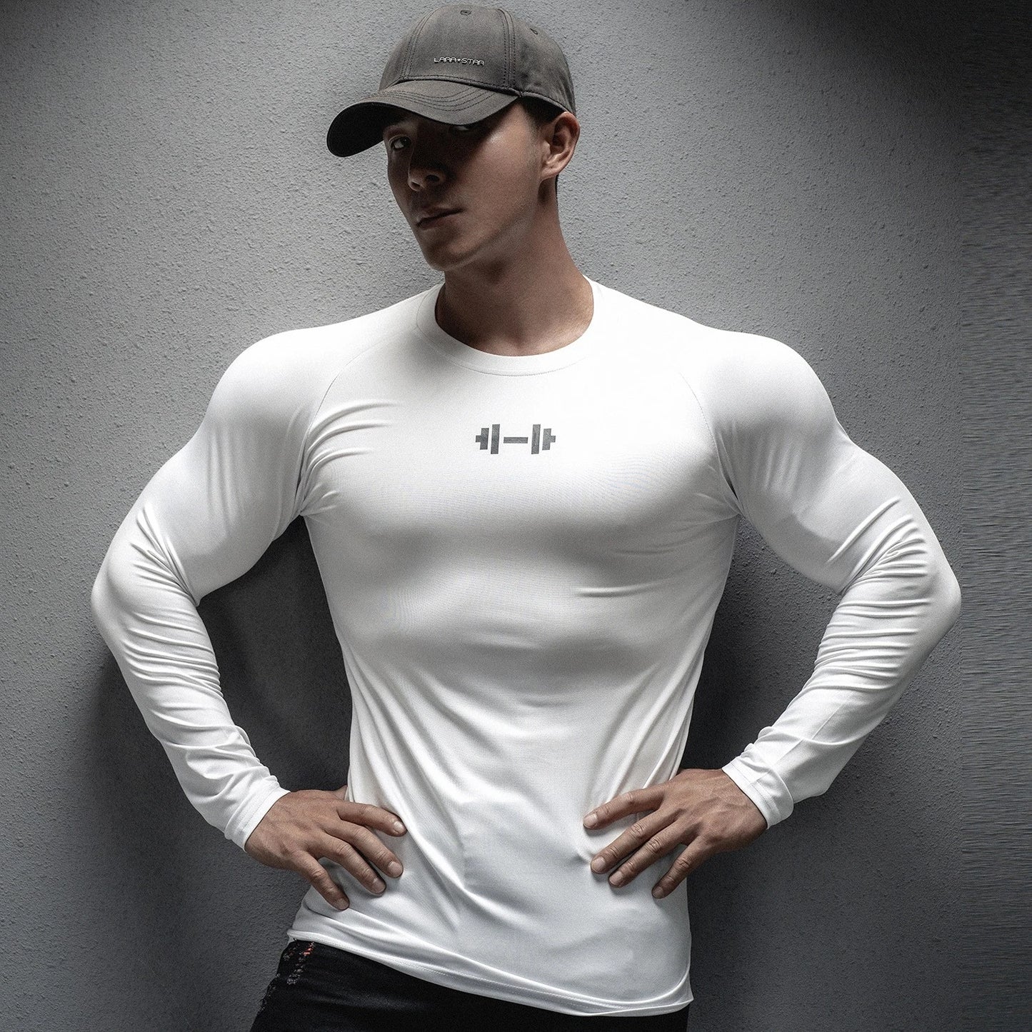 Mens T Shirt Slim Muscle Fit Stretch Tee Male Gym Crew Neck Short Sleeve