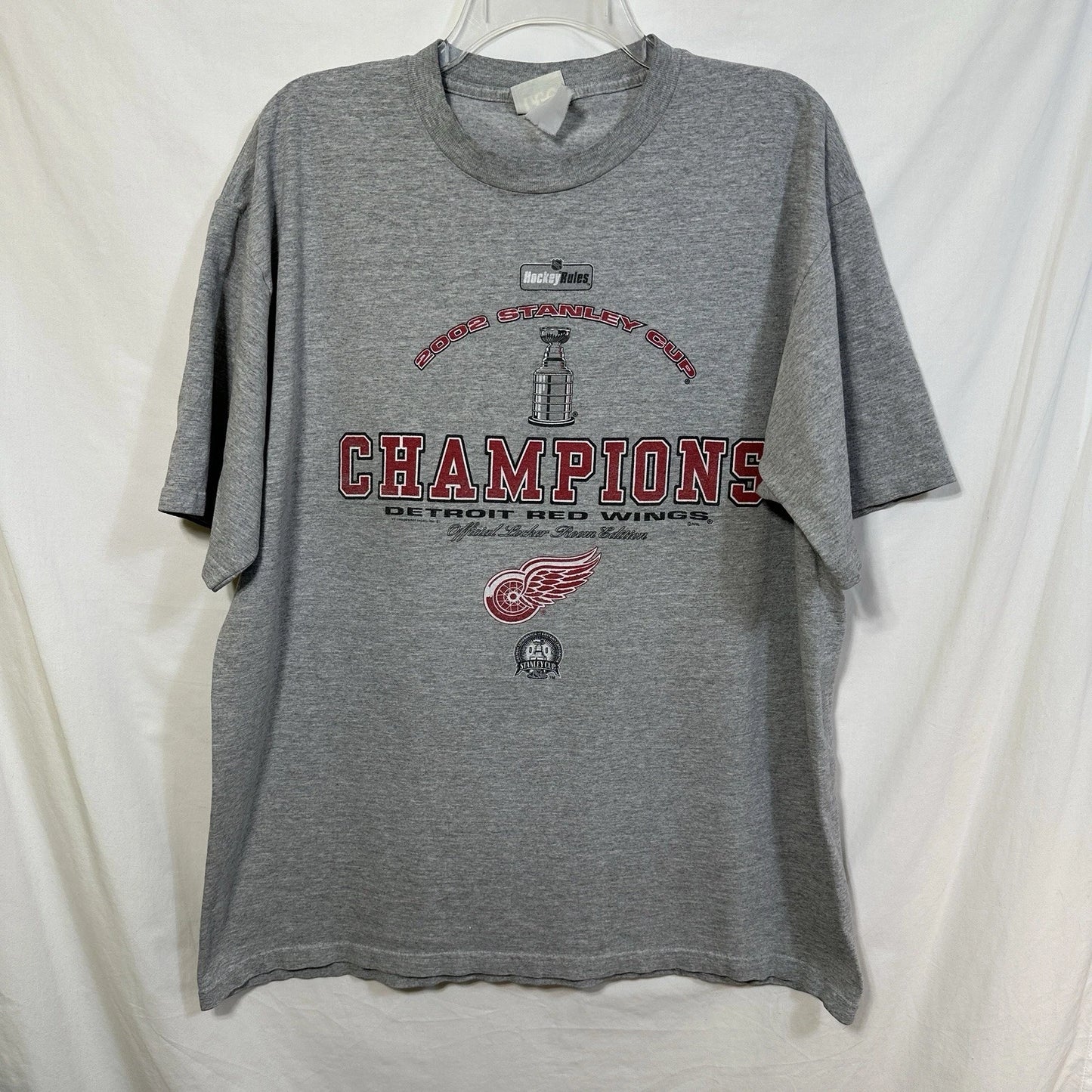Vintage Detroit Red Wings NHL Hockey Stanley Cup Champions 2002 T-Shirt XL Tee