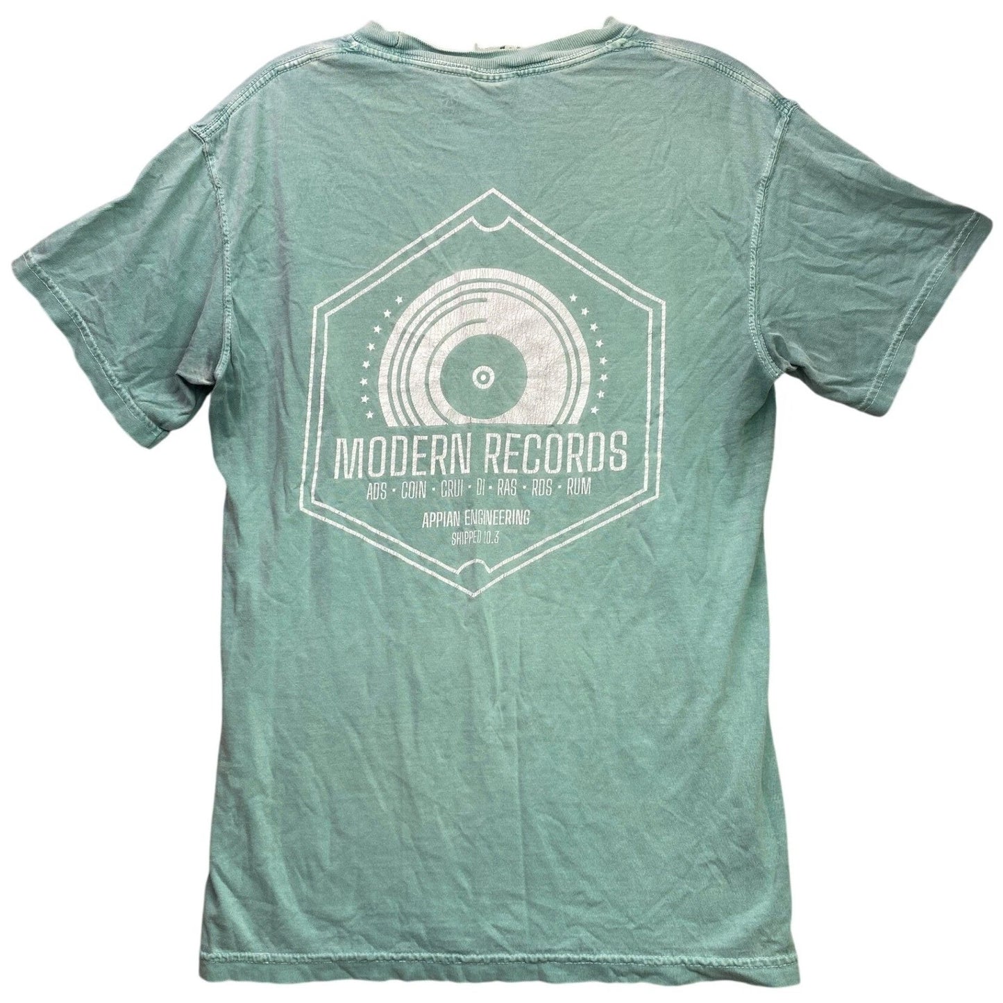 Modern Records Shirt Mens Small Spell Out Retro Vinyl Grunge Everyday Streetwear
