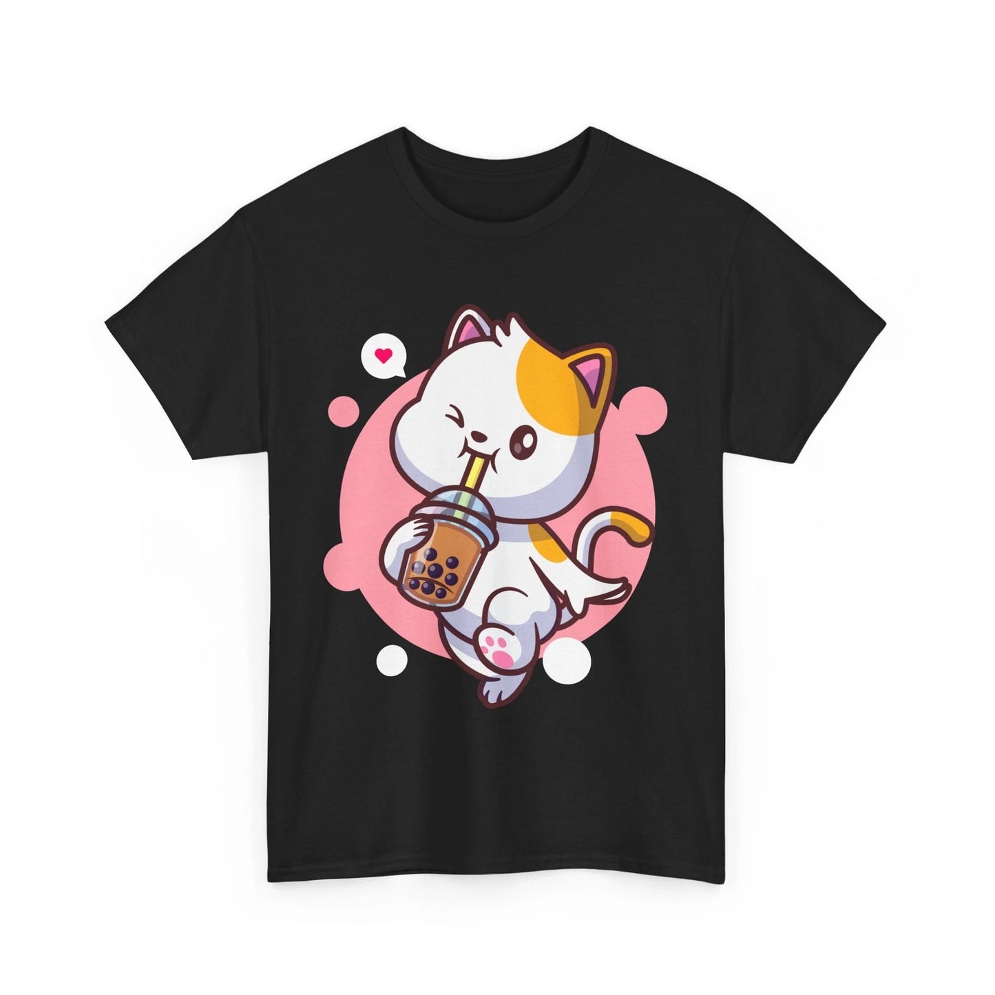 Anime Cat T-Shirt, Kawaii Cat Neko Boba Tea Cats Lovers Funny Shirt