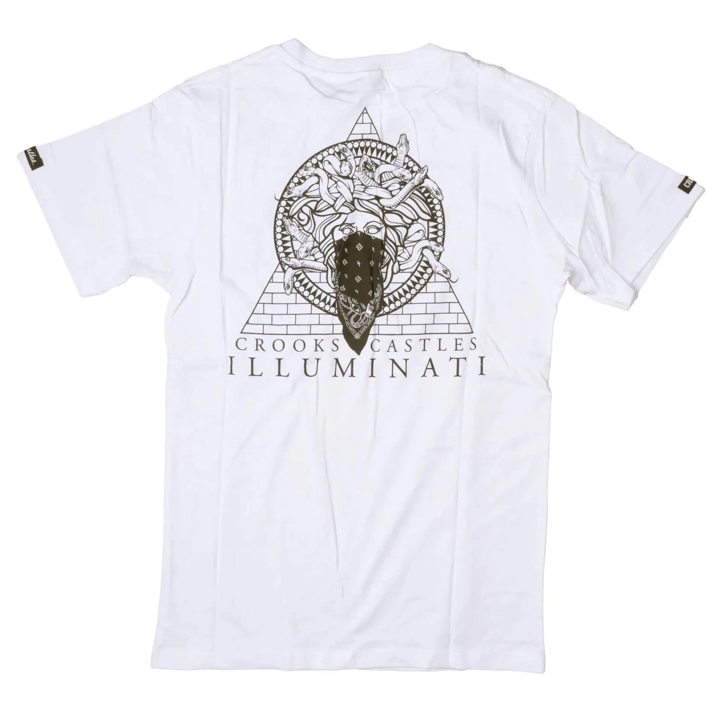 "Crooks & Castles Illuminati White T-Shirt: Cutting Edge Streetwear for Men"