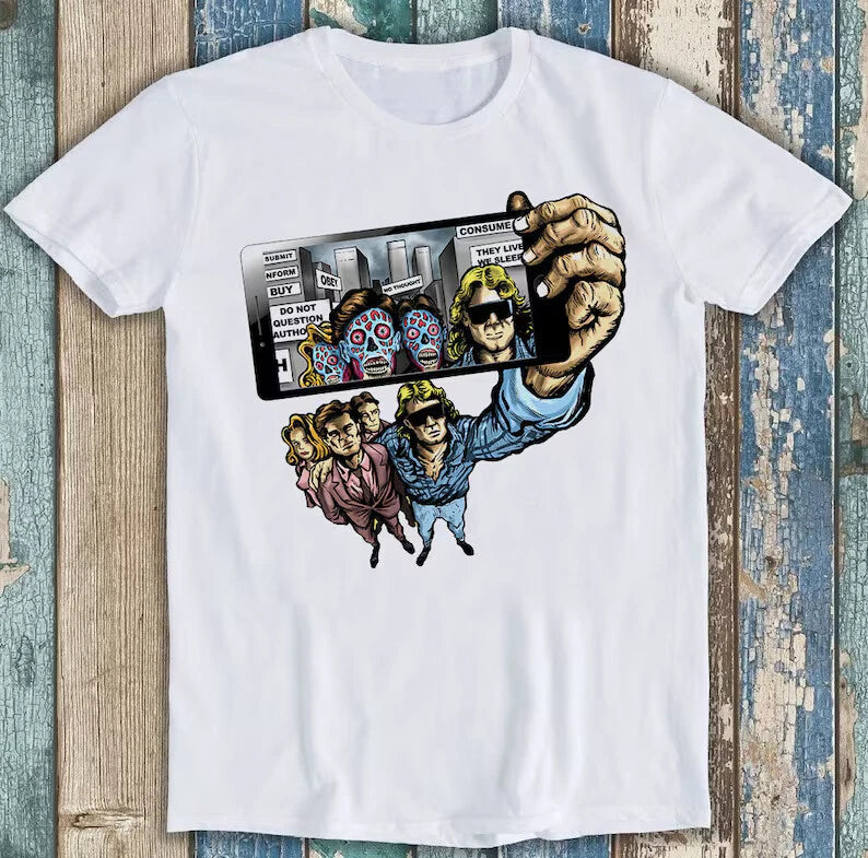 They Live We Selfie Horror Movie Film Music Funny Gift Tee T Shirt 2491