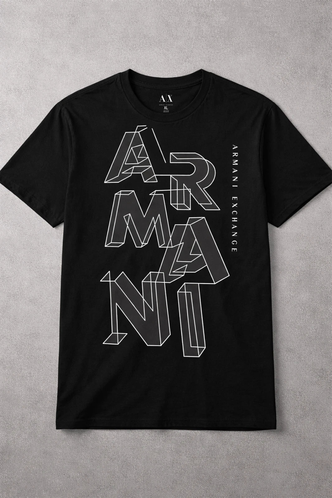 Armani Exchange Black Logo Cotton Crew Neck Short Sleeve Men's T-Shirt