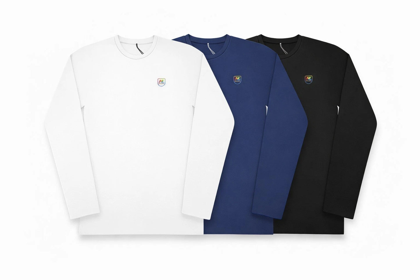 Mens Long Full sleeve T shirt plain cotton crew round neck regular fit tee top