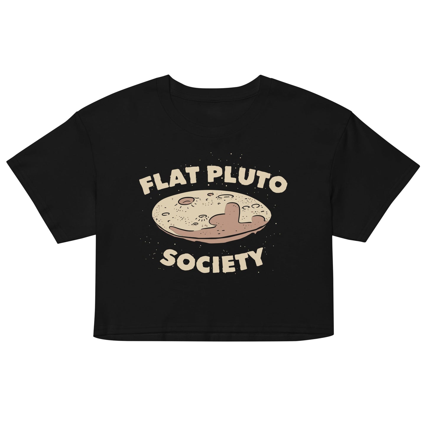 Flat Pluto Society Women's Crop Tee