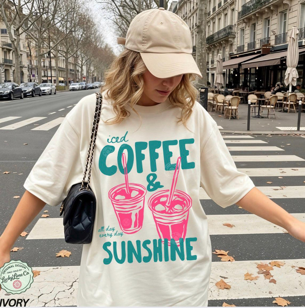 Iced Coffee Sunshine Iced Coffee Coffee Lover Summer Summer Coffee Comfort Colors (2)