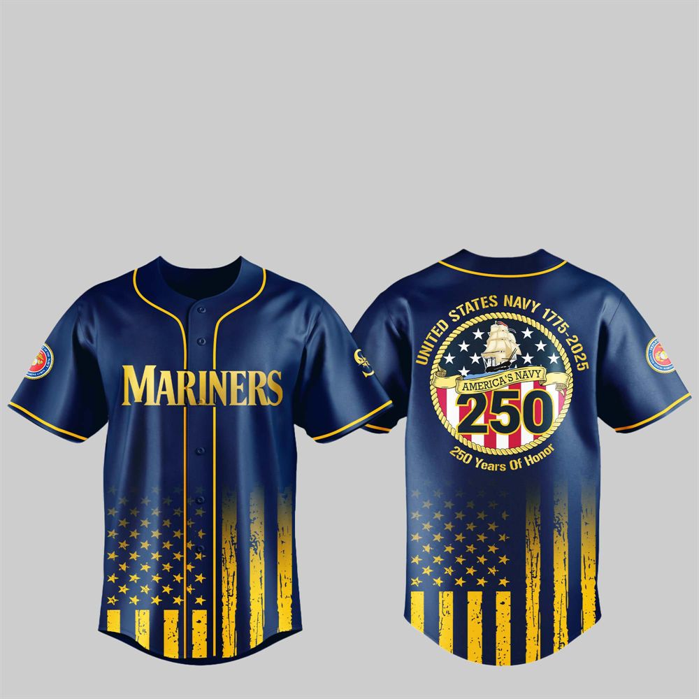 Mariners US NAVY 250th Birthday Celebration Jersey - Grishko.com