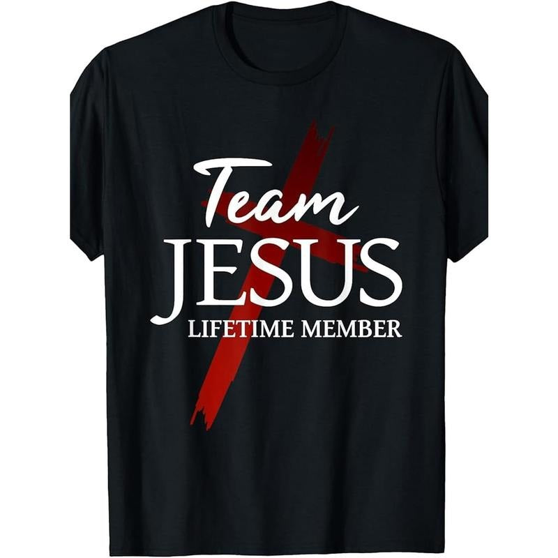 100% Made USA 180g Christian God Faith Lifetime Member Team Jesus Made USA T-Shirts
