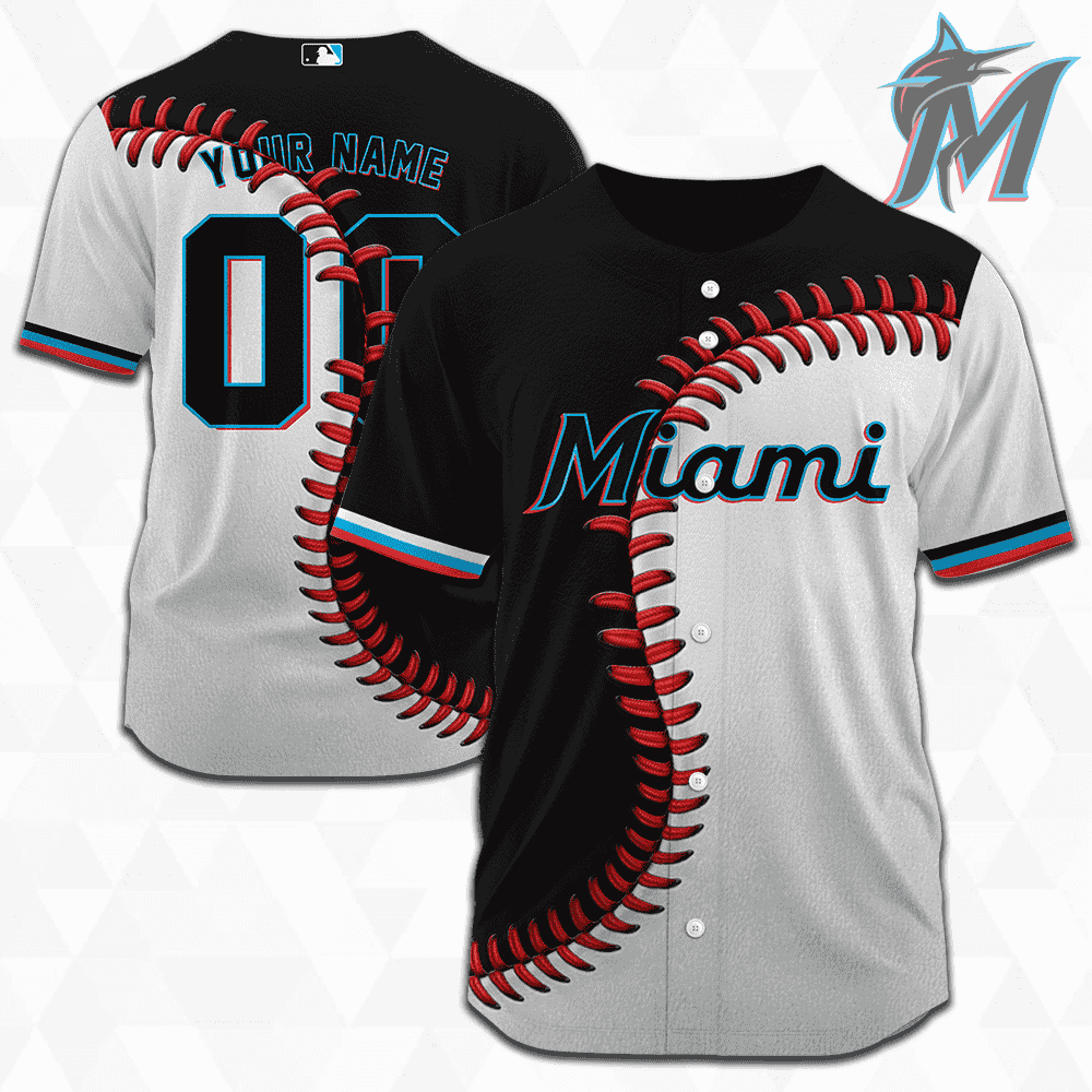 MLB Miami Marlins Personalized Mix Baseball Jersey Gift for Men Women - Bafud