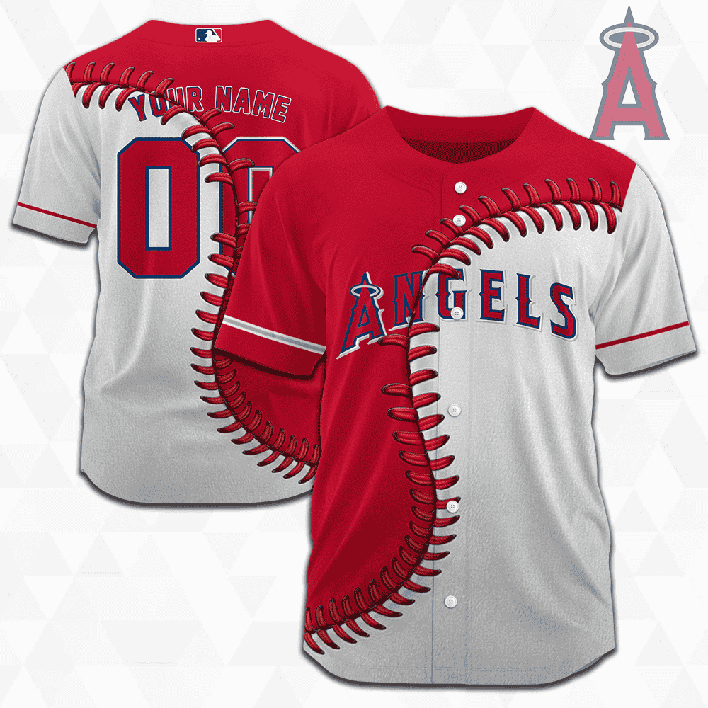 MLB Los Angeles Angels Personalized Mix Baseball Jersey Gift for Men Women - Bafud