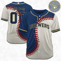 MLB Milwaukee Brewers Personalized Mix Baseball Jersey Gift for Men Women - Bafud