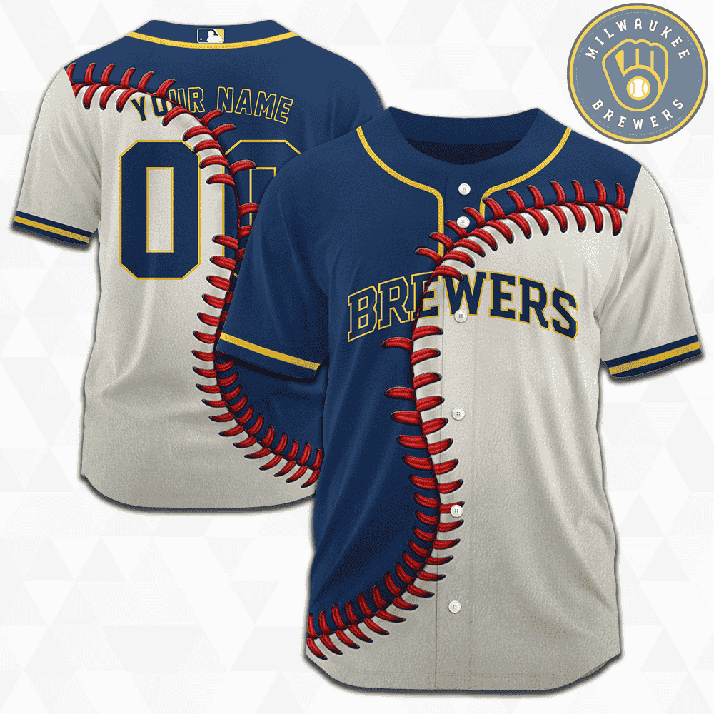 MLB Milwaukee Brewers Personalized Mix Baseball Jersey Gift for Men Women - Bafud