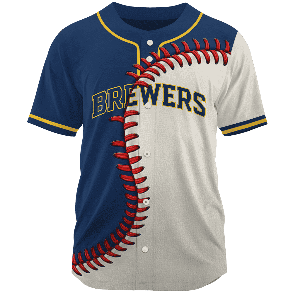 MLB Milwaukee Brewers Personalized Mix Baseball Jersey Gift for Men Women - Bafud