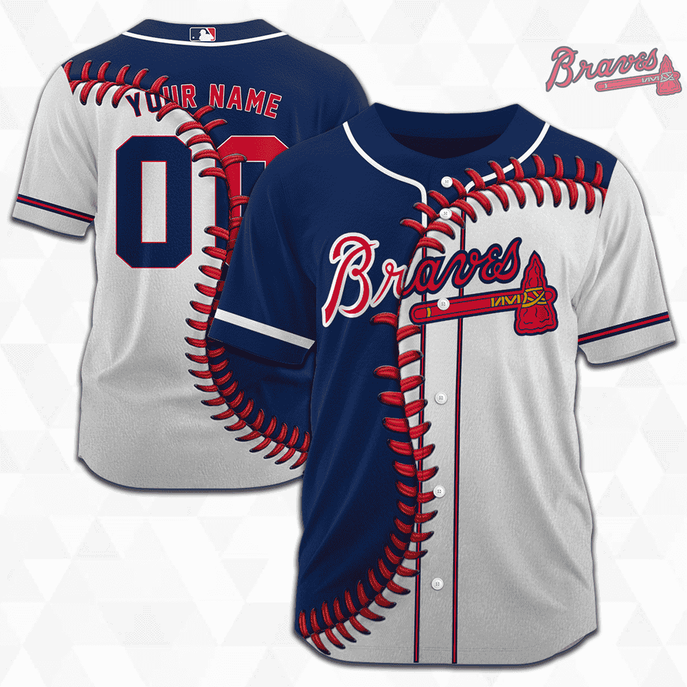 MLB Atlanta Braves Personalized Mix Baseball Jersey Gift for Men Women - Bafud