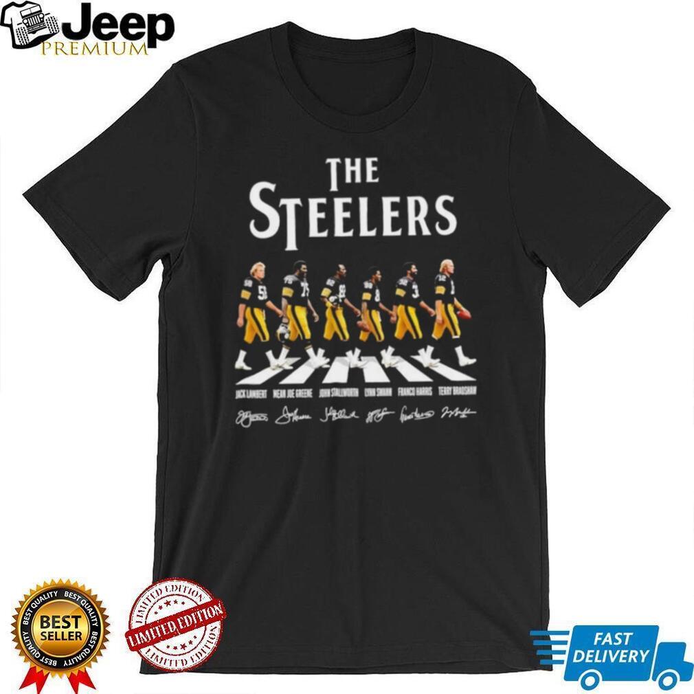 The Steelers Jack Lambert Mean Joe Greene John Stallworth Lynn Swann Franco Harris Terry Bradshaw Abbey Road Signatures Shirt