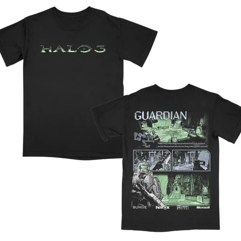 2 Sides Halo 3 Game Made Using 100% Us Cotton & Printed USA Menswear T-Shirts
