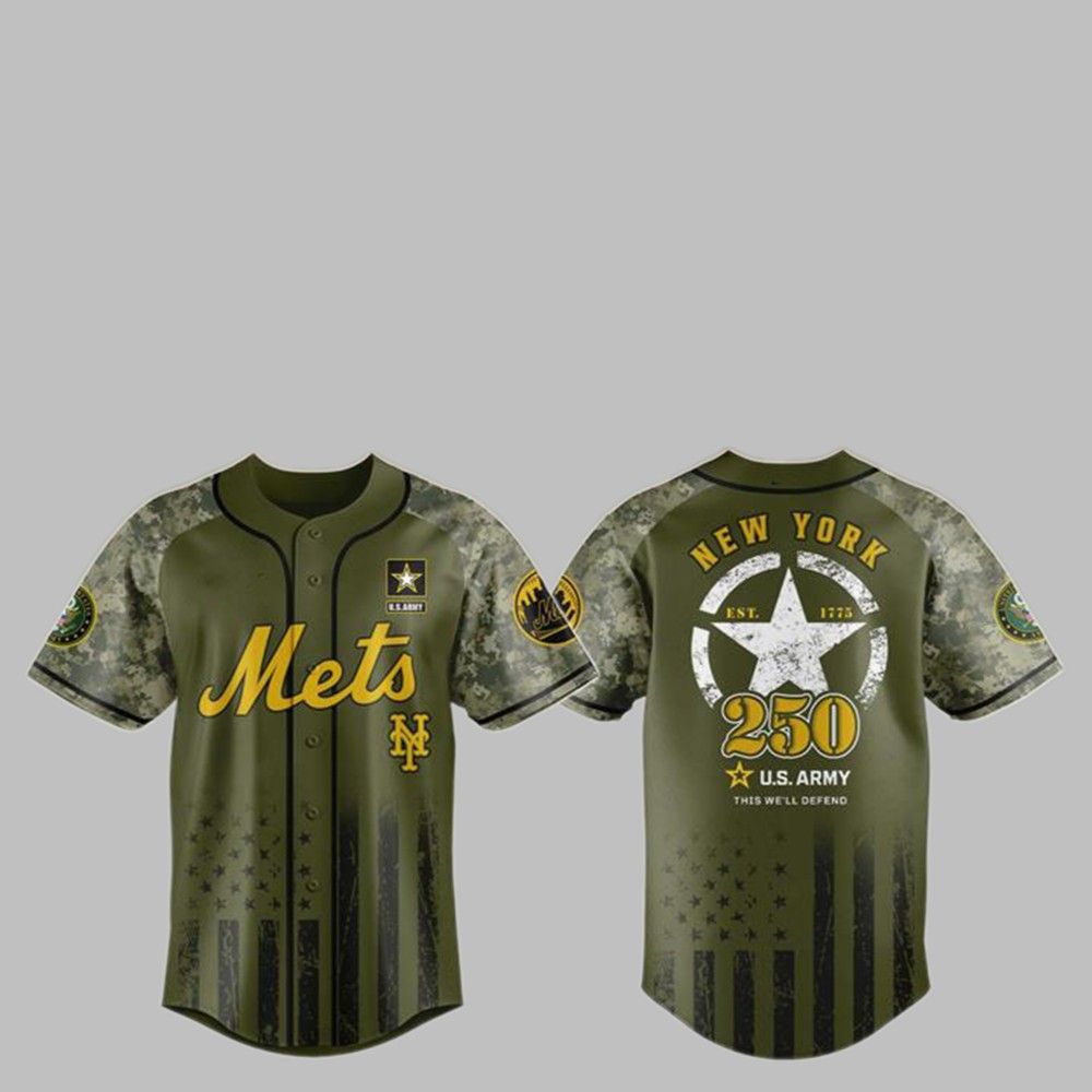 2025 NY Mets US ARMY 250th Birthday Baseball Jersey - Grishko.com