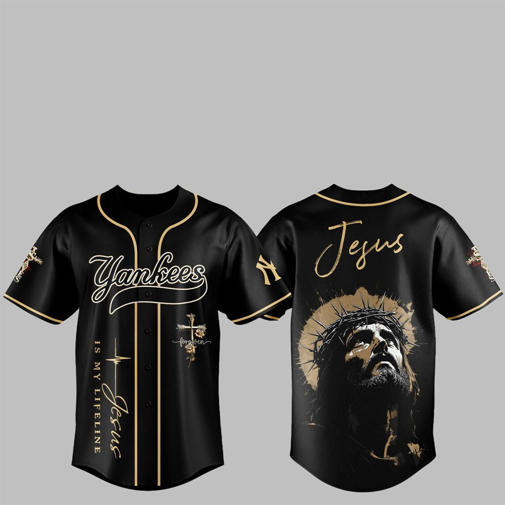 2025 NY Yankees Jesus Baseball Jersey - Grishko.com