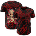 Custom Black Red 3D Halloween Horror Night Trick Treat Party Costume Ideas Authentic Baseball Jersey