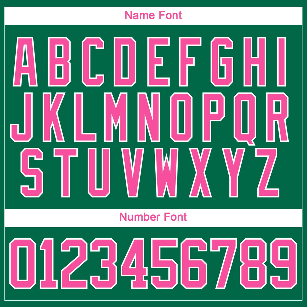 Custom Kelly Green Pink-White 3D Splash Hockey Lace Neck Jersey