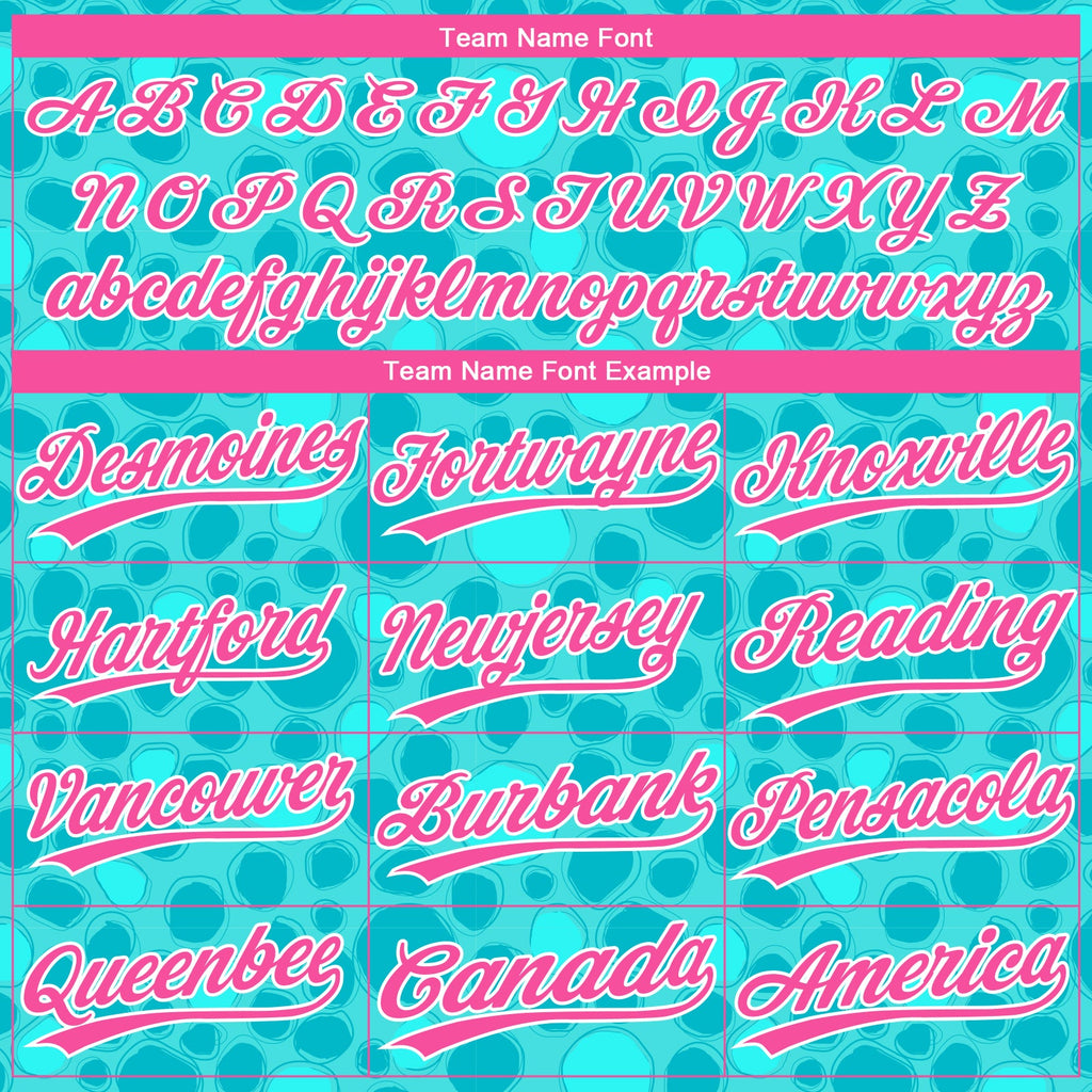 Custom Aqua Pink-White 3D Pattern Design Authentic Baseball Jersey