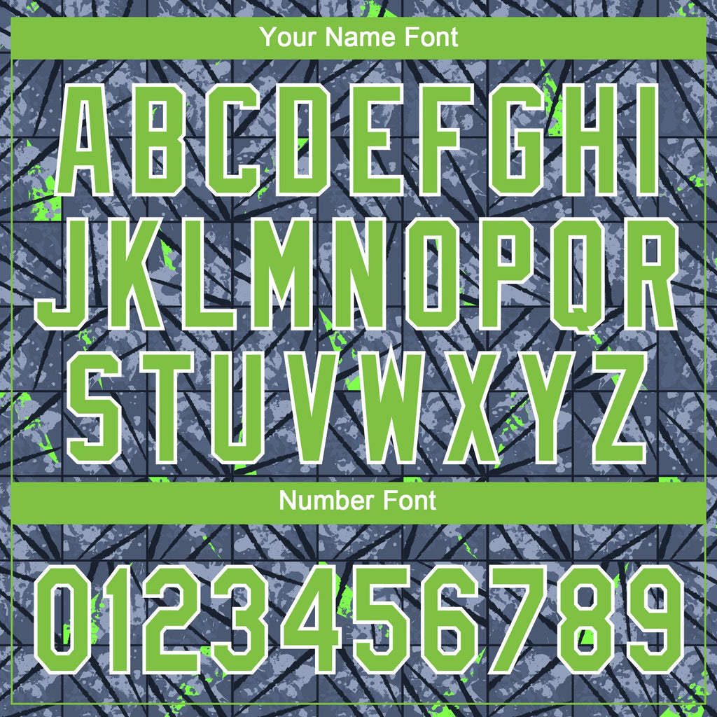 Custom Gray Neon Green-Black 3D Pattern Design Authentic Baseball Jersey