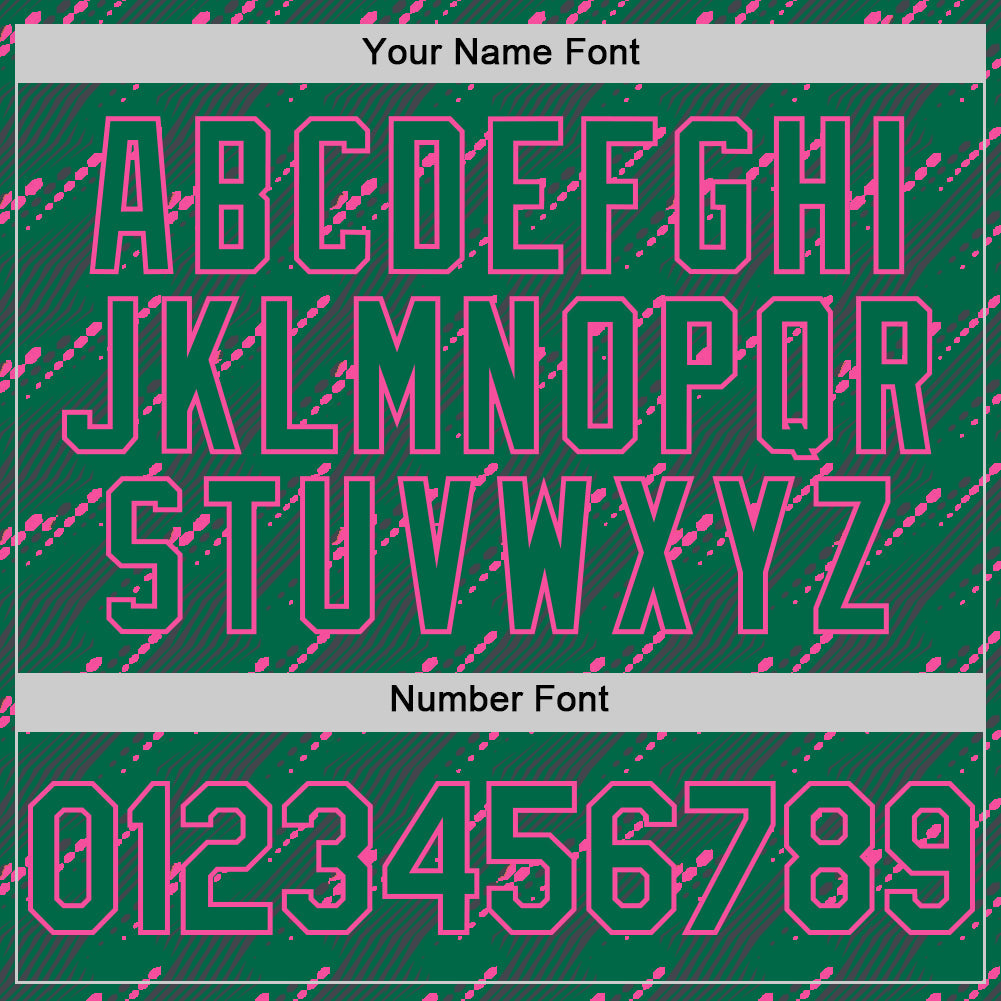 Custom Kelly Green-Pink 3D Pattern Design Slant Lines Authentic Baseball Jersey