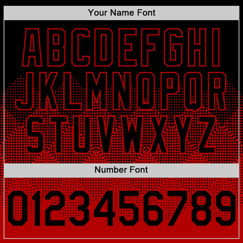 Custom Black Red 3D Pattern Design Gradient Square Shapes Authentic Baseball Jersey