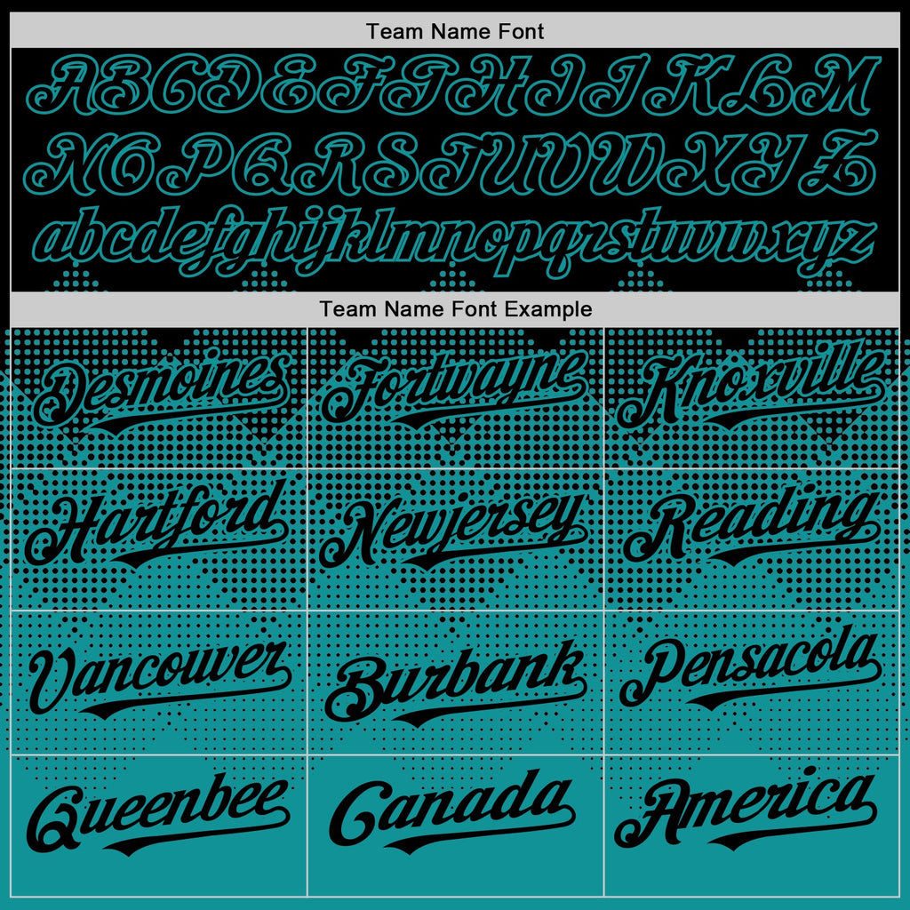 Custom Black Teal 3D Pattern Design Gradient Square Shapes Authentic Baseball Jersey